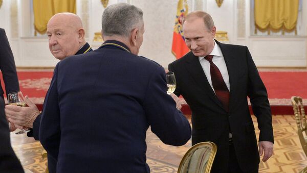 Президент России Владимир Путин на торжественном приеме по случаю Дня Героев Отечества