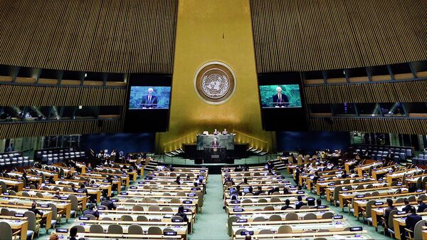 Заседание Генеральной Ассамблеи ООН. Архивное фото