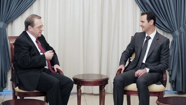 Встреча президента Сирии Башара Асада с заместителем главы МИД РФ Михаилом Богдановым в Дамаске