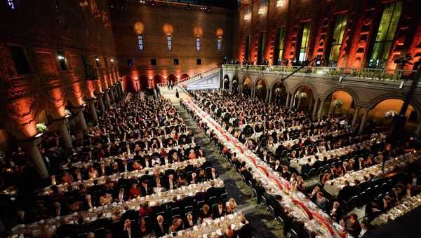 Гости на банкете в честь лауреатов Нобелевских премий в Стокгольме. Архивное фото