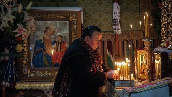 Празднование Рождества в селе Криворивня на Украине