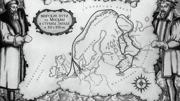 Карта морских путей из Москвы в Европу