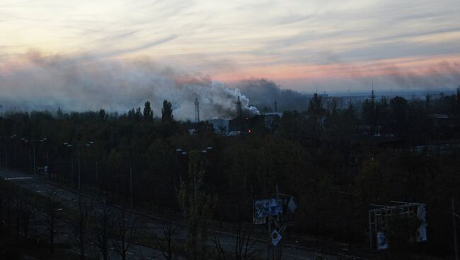 Во время боя в районе аэропорта города Донецка. Архивное фото