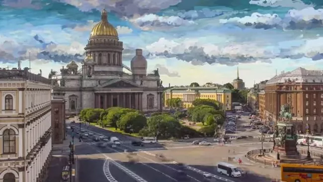 Акварельное небо над Невой
