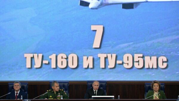 Президент России Владимир Путин на расширенном заседании Коллегии министерства обороны РФ