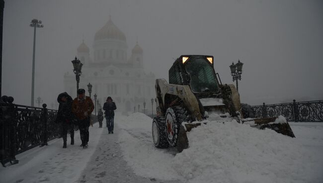 Снегопад в Москве. Архивное фото