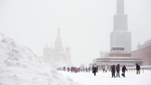 Красная площадь во время снегопада в Москве. Архивное фото