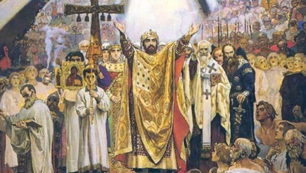 Святой равноапостольный князь Владимир крестит Русь. Архивное фото