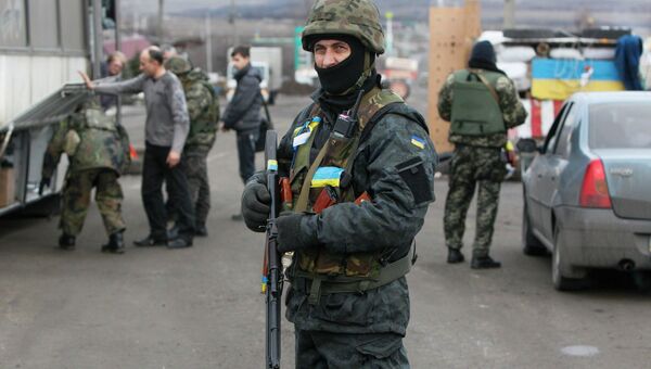 Украинские военнослужащие в Дебальцево