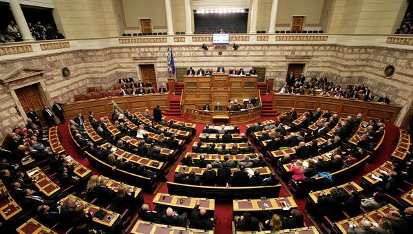 Парламент Греции в Афинах. 17 декабря 2014
