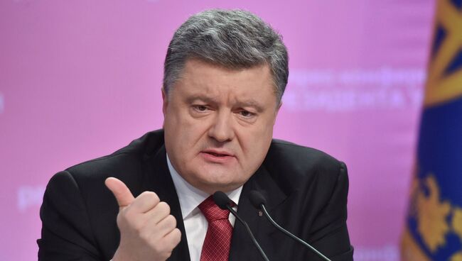 Президент Украины Петр Порошенко во время пресс-конференции в Киеве. 29 декабря 2014