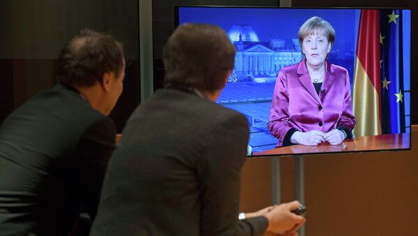 Трансляция новогоднего обращения Ангелы Меркель, Берлин