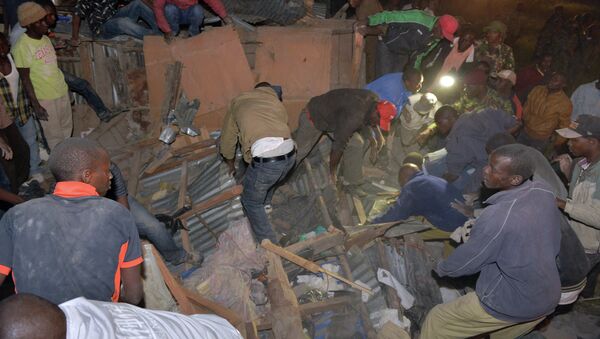 Обрушение здания в Найроби. Кения