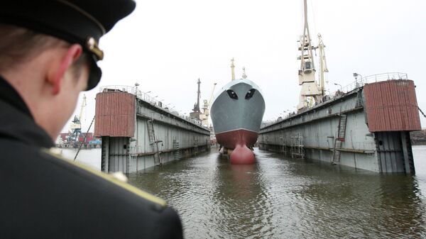 Спуск на воду головного фрегата ВМФ РФ Адмирал флота Сергей Горшков