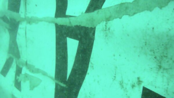 Подводные снимки предполагаемых обломков хвоста потерпевшего крушение лайнера AirAsia