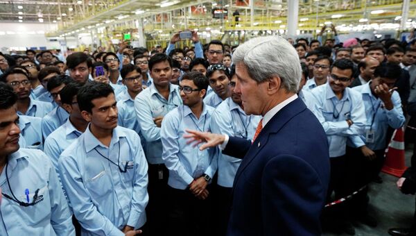 Госсекретарь США Джон Керри во время визита в Индию