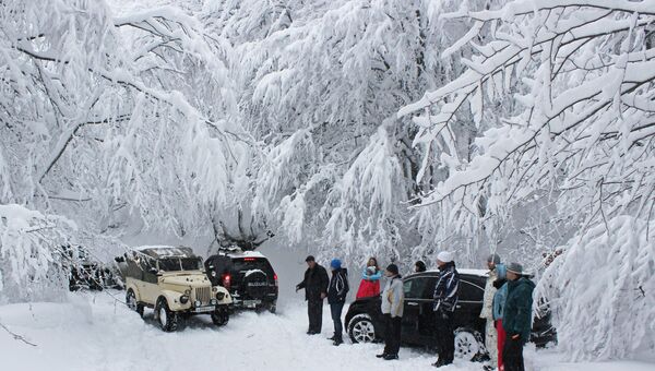 Снегопад в Крыму. Архивное фото
