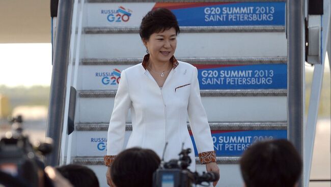 Прибытие Президента Республики Корея Пак Кын Хе на саммит G20