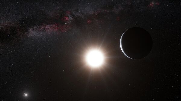 Рисунок экзопланеты, которая обращается вокруг звезды Альфа Центавра B