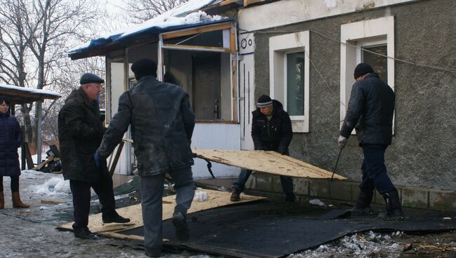 Последствия обстрелов Донецка