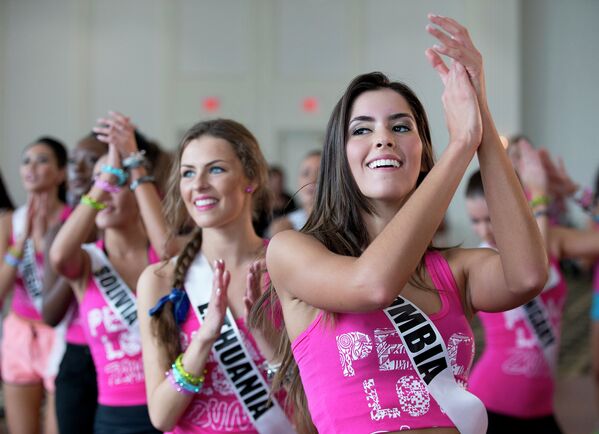 Мисс Колумбия 2014 во время мероприятий в рамках подготовки к конкурсу Мисс Вселенная. 13 января 2015