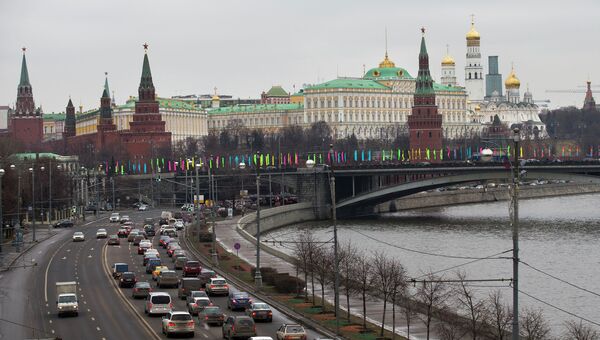 Вид на Московский кремль, архивное фото