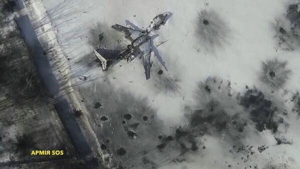 Вид на разрушенный аэропорт Донецка