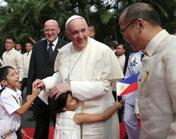 Папа Римский Франциск во время визита на Филиппины