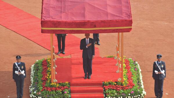 Президент США Барак Обама во время визита в Индию