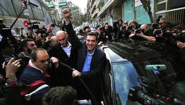 Лидер оппозиции и глава радикальной левой партии СИРИЗА Алексис Ципрас. Афины, 25 января 2015