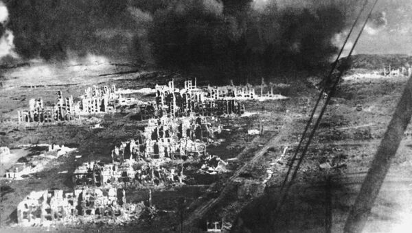 Разрушенный центр Сталинграда. Сталинградская битва
