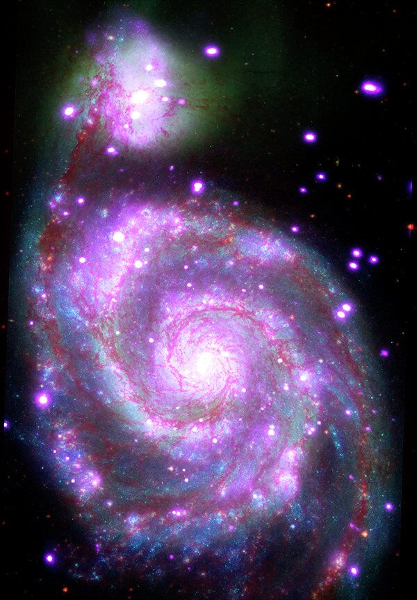 Галактика Whirlpool на снимке телескопа Чандра