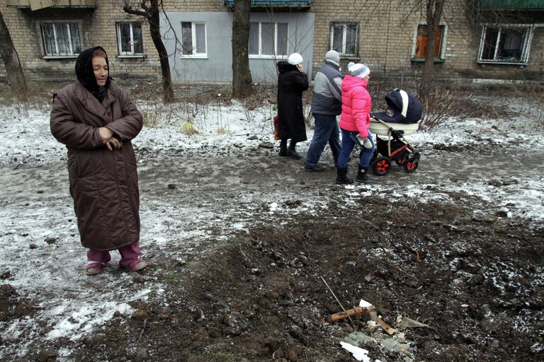 Последствия обстрела Донецка