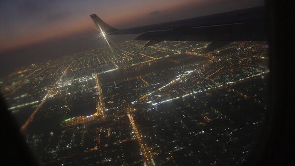 Вид с борта самолета на город Джидда, Саудовская Аравия
