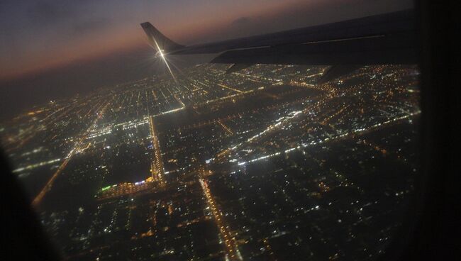 Вид с борта самолета на город Джидда, Саудовская Аравия