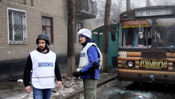 Сотрудники ОБСЕ работают в Донбассе. Архивное фото