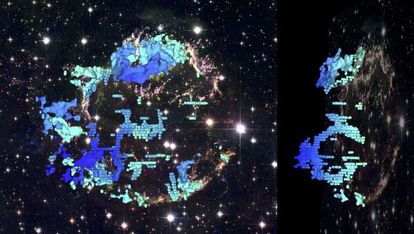 Трехмерная карта взрыва сверхновой  Кассиопея A