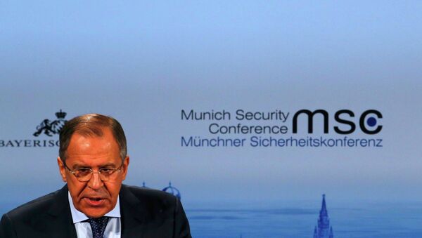 Глава МИД России Сергей Лавров на Мюнхенской конференции 7 февраля 2015 года. Архивное фото