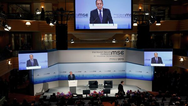 Глава МИД России Сергей Лавров на Мюнхенской конференции 7 февраля 2015 года