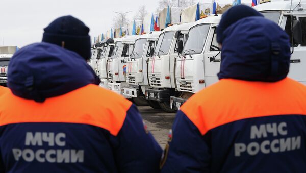 Тринадцатый гуманитарный конвой для юго-востока Украины в Ростовской области