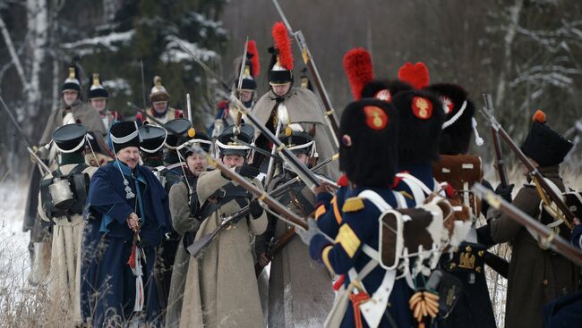 Военно-историческая реконструкция событий Отечественной войны 1812 года. Архивное фото