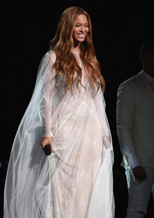 Американская певица Бейонсе на 57-й ежегодной премии Грэмми. Лос-Анджелес, 2015 год