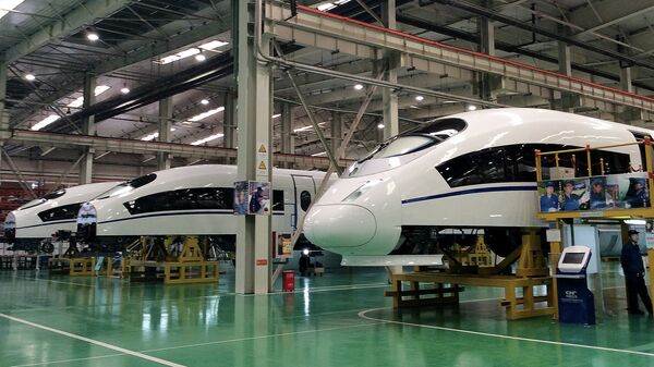 Постройка высокоскоростных поездов, Китай. Архивное фото