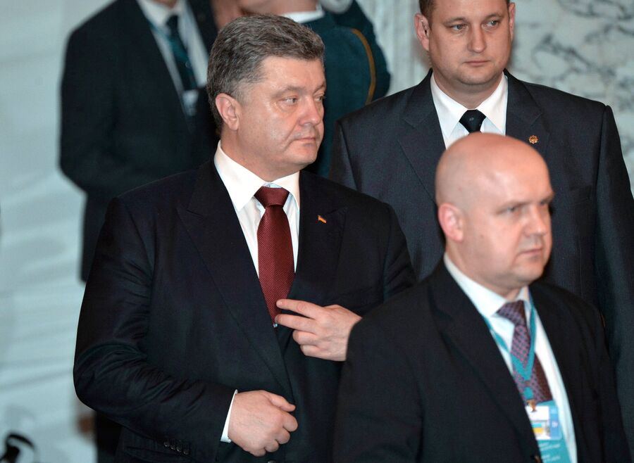 Президент Украины Петр Порошенко во Дворце независимости в Минске 