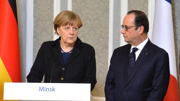Лидеры Германии и Франции в Минске. Архивное фото