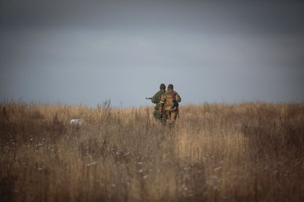 Ополченцы вблизи поселка Малая Горловка в Донецкой области