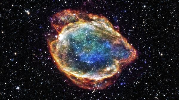 Сверхновая G299 в созвездии Мухи, похожая на гигантский цветок