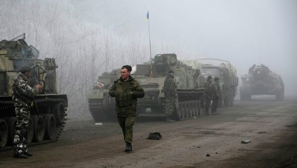 Украинские силовики в районе Дебальцево, 15 февраля 2015