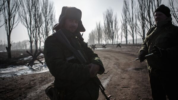 Ополченцы в Горловке в Донецкой области. 14 февраля 2015