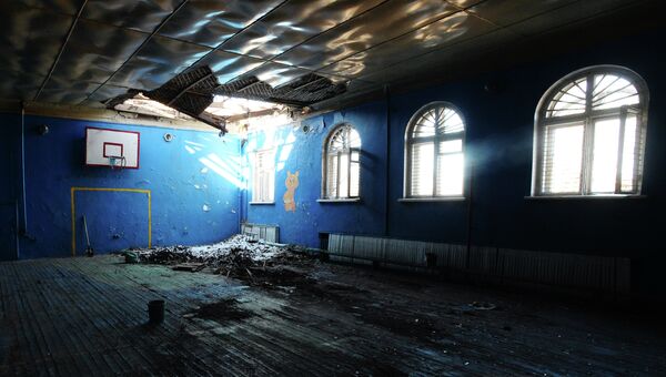 Спортивный зал 59-й средней школы Киевского района Донецка. Архивное фото